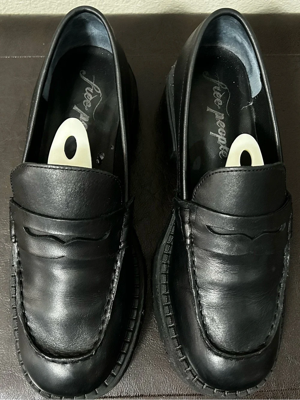 Free People Lyra Lug Sole Loafer Black Women Size 38 Size 7.5